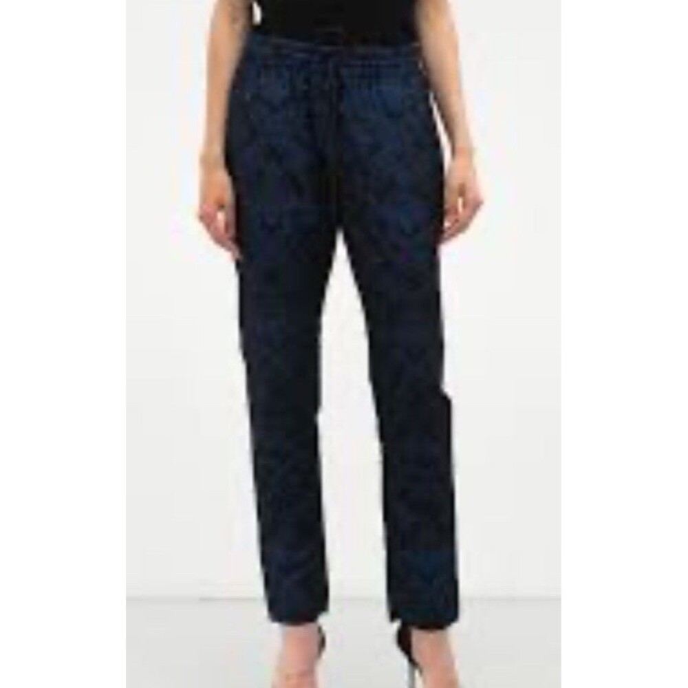 Stella McCartney Silk Jacquard Paisley Pants Trousers Elastic Waist Sz IT 34 (Z